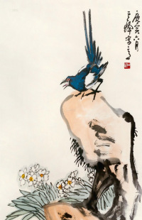 孙其峰 庚寅（2010年）作 喜鹊鸣春 镜框