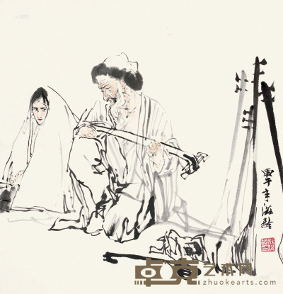 杜滋龄 庚午（1990年）作 维吾尔乐声 镜心 51×49cm