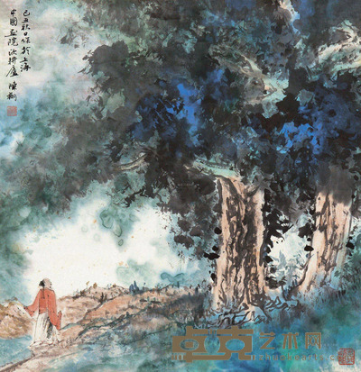 陈翔 山水 镜心 58×56cm