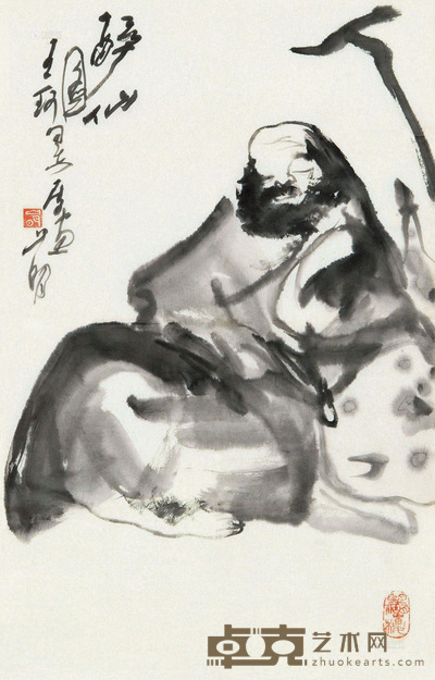 吴山明 醉仙图 软片 73×44cm