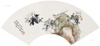 居廉 戊戌（1898）年作 花鸟 扇面