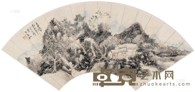 黄宾虹 壬申（1932）年作 山水 扇面 