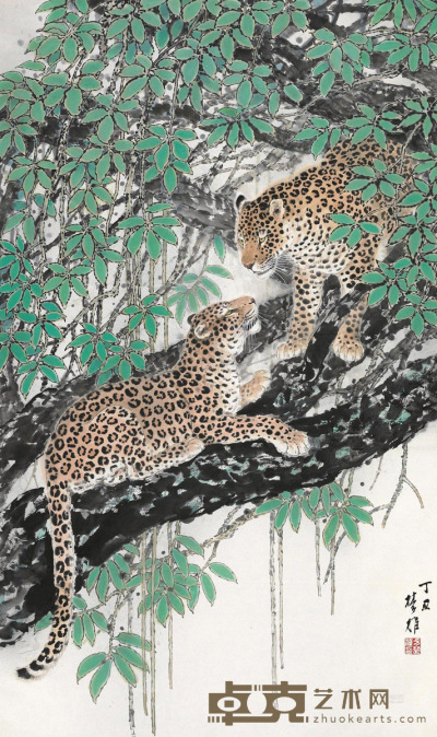 方楚雄 丁丑（1997）年作 情侣 立轴 162×97cm