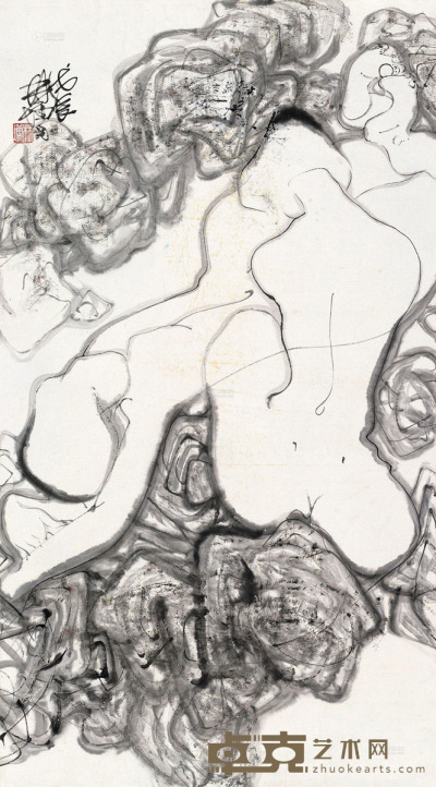 林墉 戊辰（1988）年作 人体 镜片 121×67cm