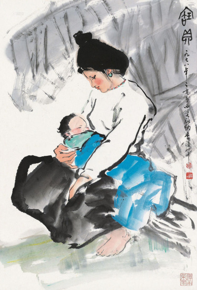 杨之光 1978年作 宝贝 立轴