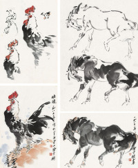 陈永锵 1987年作 动物 （两帧） 镜片