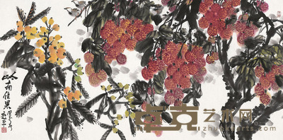 许敦平 癸巳(2013)年作 岭南佳果 镜片 68×136cm