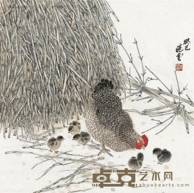 吴晓云 癸巳（2013）年作 早春 镜片 69.5×69.5cm