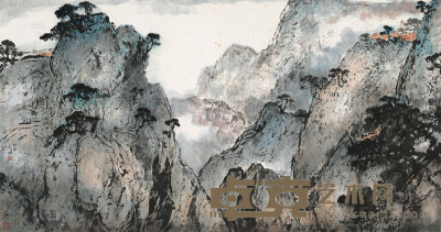 杨善深 癸酉（1993）年作 山水 镜片 69×131cm