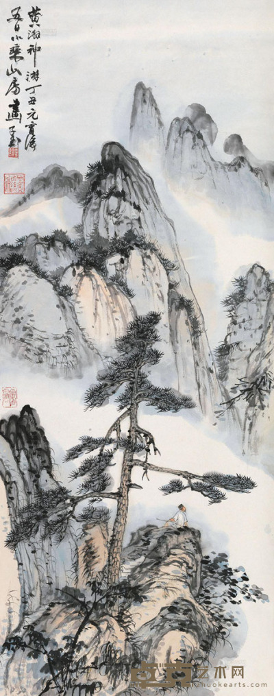 吴灏 丁丑（1997）年作 黄澥神游 立轴 137×54cm