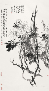 王茂飞 乙酉（2005）年作 花卉 立轴
