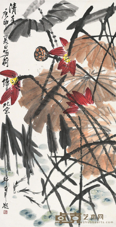 娄师白 庚申（1980）年作 清香 镜片 125.5×64cm