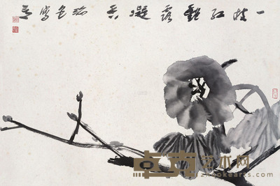 张治安 一枝红艳露凝香 镜片 69×46cm