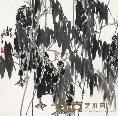 高卉民 癸酉（1993）年作 雨后 镜片 68×68cm
