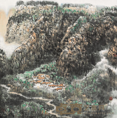 吴庆林 丙子（1996）年作 晨曦 镜片 68×68cm