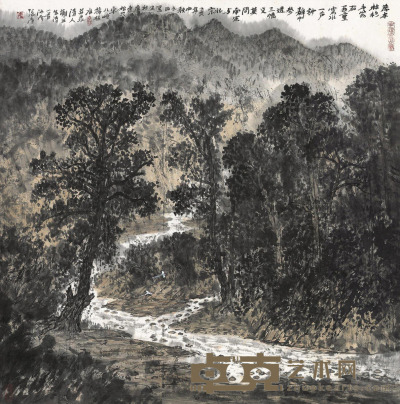 张彦 乙亥（1995）年作 谢兰生诗意图 镜片 68×68cm