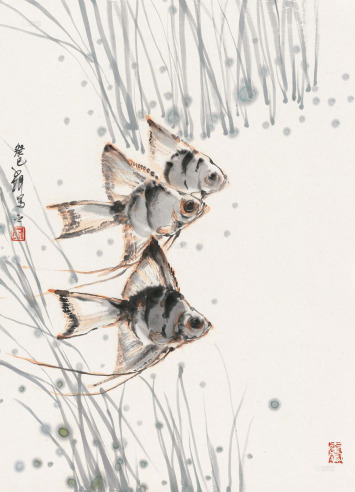 卢小根 癸巳（2013）年作 神仙鱼 镜片