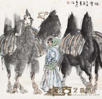刘大为 丁丑（1997）年作 瑞雪 镜片 68×68cm