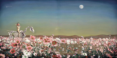 黄海清 2011-2012年作 花间行 200×400cm