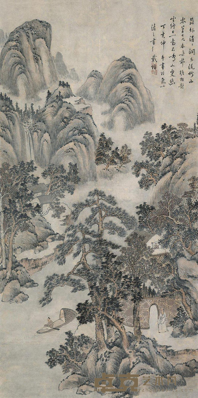 戴缙 山水 立轴 231×115cm