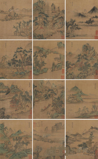 上睿 辛亥（1671）年作 临宋元山水册 册页 书24×19.5cm；画23.5×19cm×12