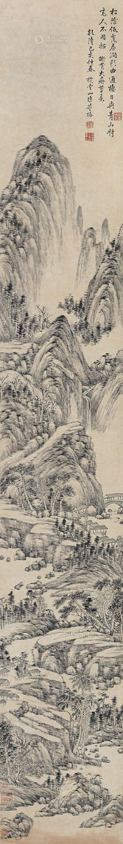 董椿 己亥（1779）年作 山水 立轴