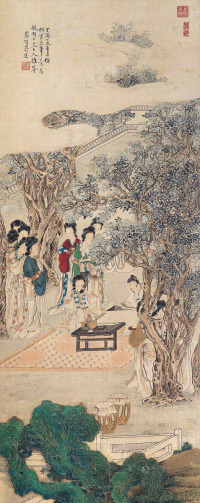 蒋莲 丁酉（1837）年作 仕女 镜片