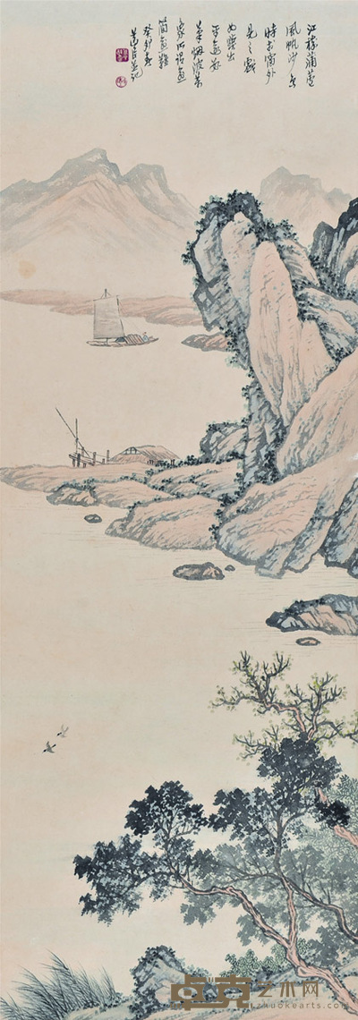 黎葛民 山水 99×34cm 约: 3平尺