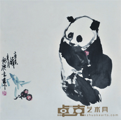 廖连贵   熊猫 68×68cm  约： 4.2平尺