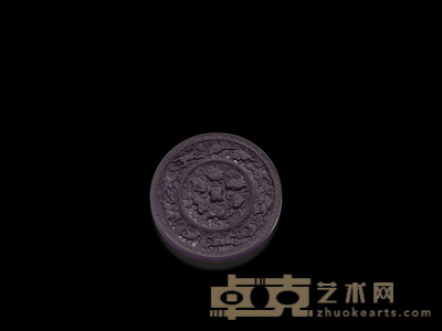 陈端友仿海兽葡萄铜镜端砚 直径：11.3cm
