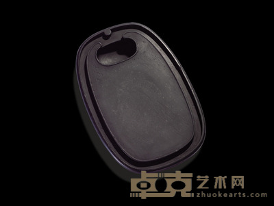 双乳足椭圆眉纹歙砚 长:31.1cm 宽:20.5cm