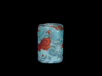 粉彩描金福山寿海雕瓷笔筒