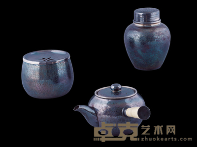 银制茶道具一套 尺寸不一