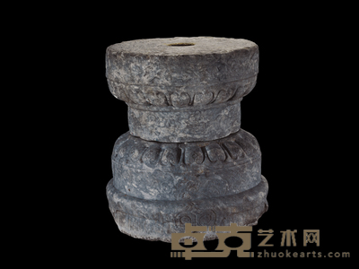 白石雕须弥圆座 高:57cm
