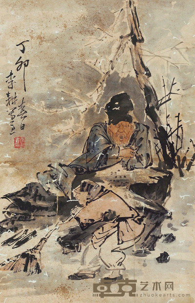 李耕 人物 立轴 65×42cm