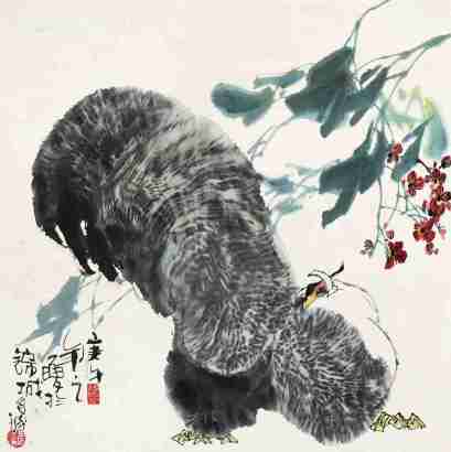 谭昌镕 庚午（1990年）作 大吉图 镜心