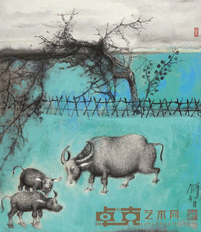 戴顺智 舐犊情深 52×45cm