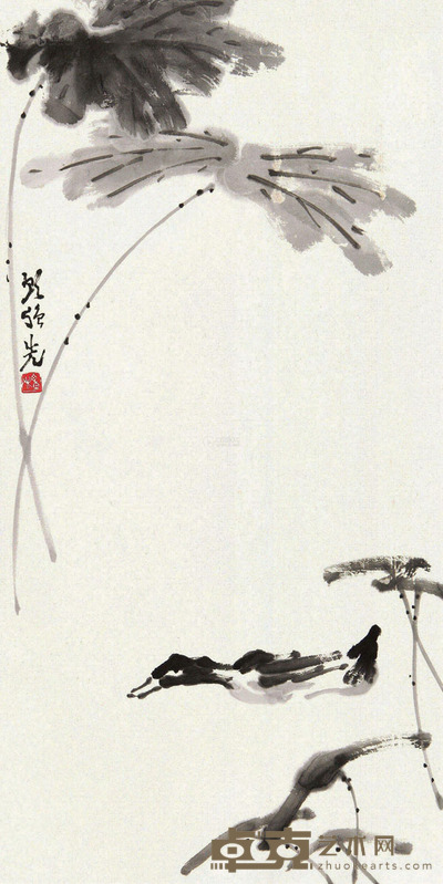 顾强先 荷塘清趣 69×35cm