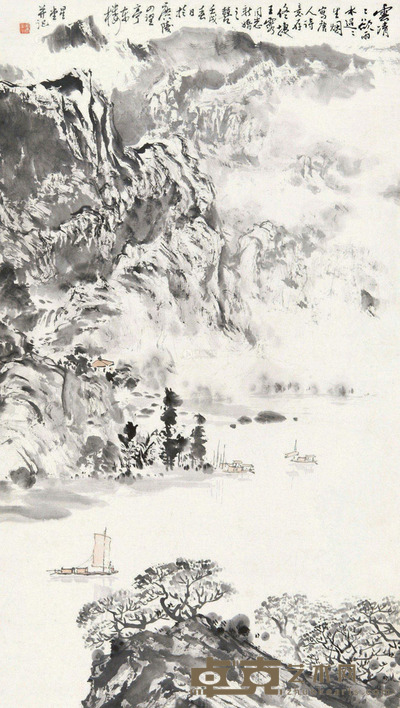 卢星堂 唐人诗意图 82×46cm