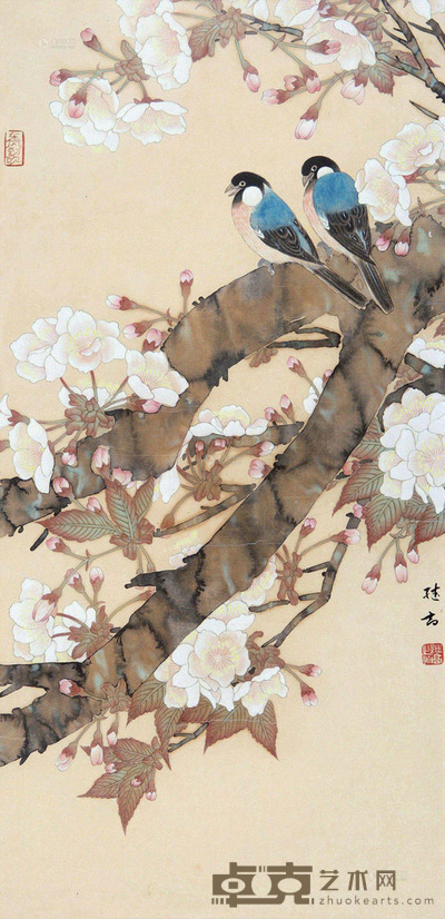 喻继高 花鸟 67×32cm