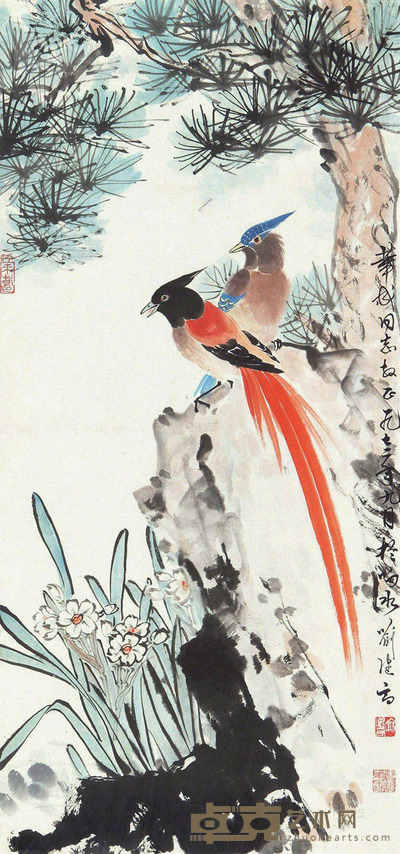 喻继高 松绶延年 80×38cm