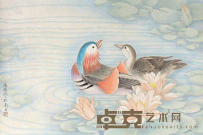 朱忠琇 鸳鸯图 44×66cm