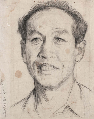 靳尚谊 1962年作 人物头像