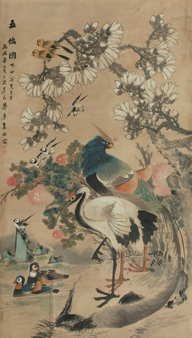 朱梦庐 王伦图 立轴 设色纸本