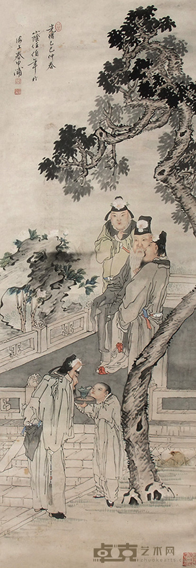任伯年 人物 立轴 113×40cm