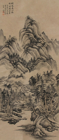 吴历 山水 立轴 水墨纸本