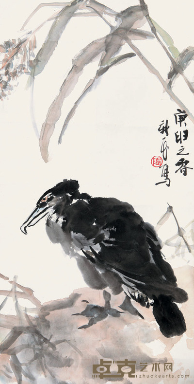 陈新民 鹰栖图 68×34.5cm 约2.1平尺