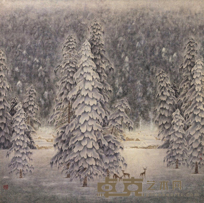 贾永林 冬之韵 128.5×128.5cm