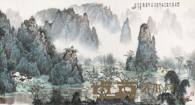 白雪石 1993年作 桂林山水甲天下 96×178cm