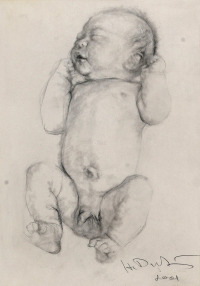 何多苓 2001年作 婴儿素描